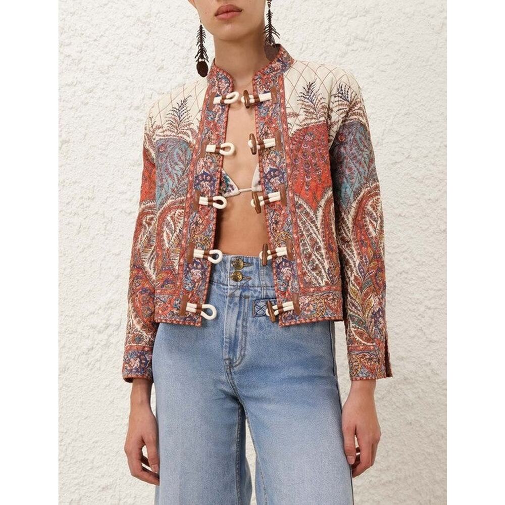 Zimmermann Rhiannon Quilted Toggle Front Jacket - 0 Spliced - Picture 2 of 4